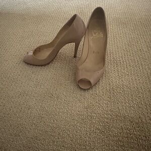 Christian Louboutin Blush Peep-Toe Heels